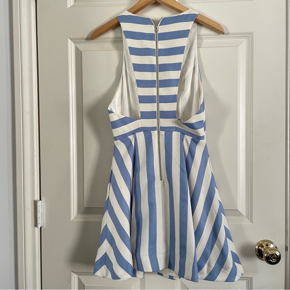 Lovers + Friends Blue and White Striped Cutout Sundress Dress - Picture 4 of 7